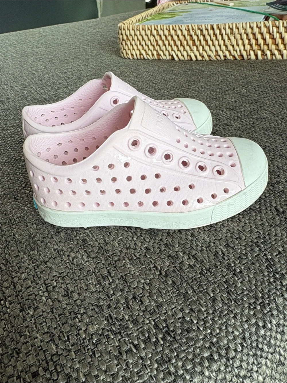 Native Kids Water Shoe Slip-On in Pale Pink with White Sole